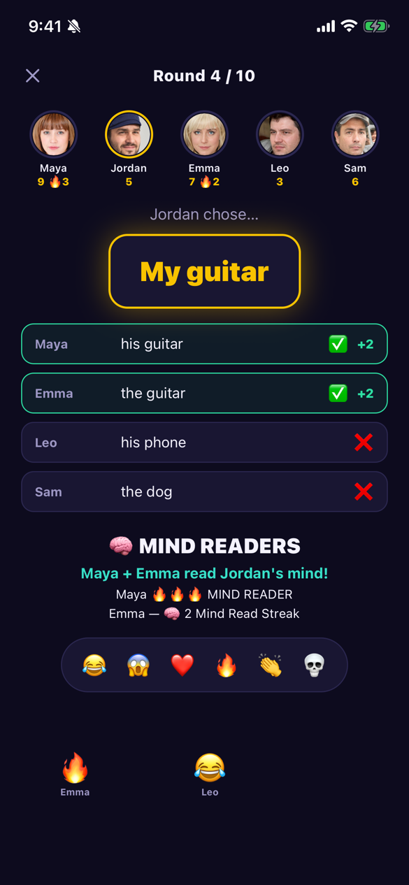 Mind Match reveal: Jordan chose My guitar, Maya and Emma read his mind